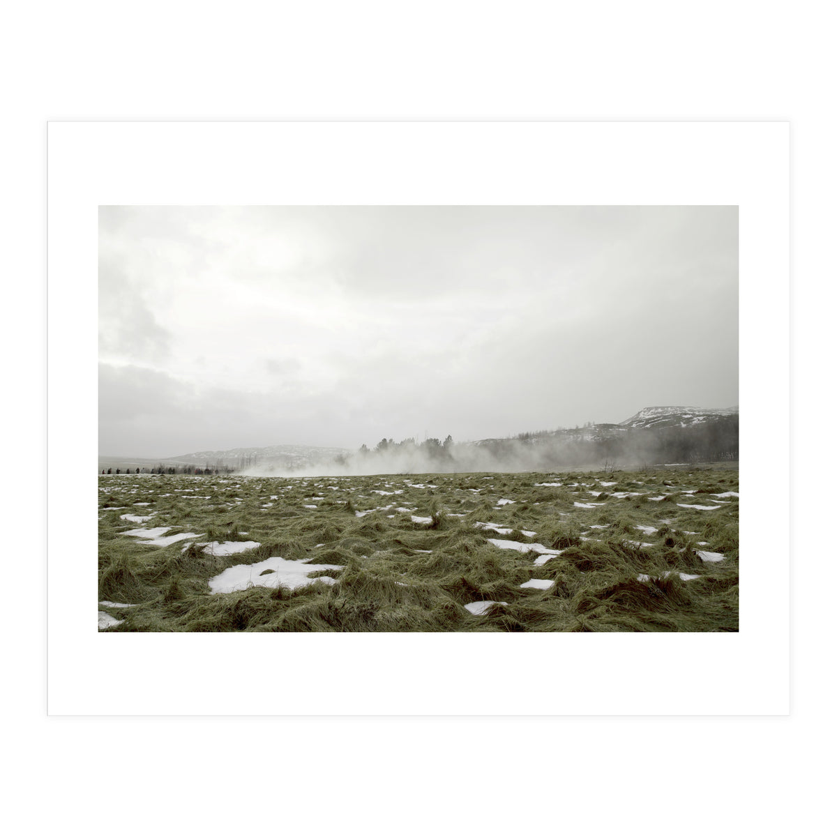 Remaining snow in the late summer greenfield - Iceland (Print Only)