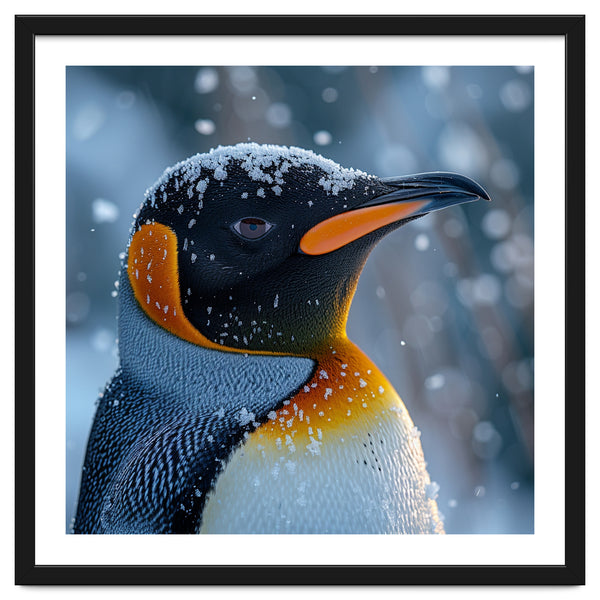 King Penguin Close Up In Snowy Environment