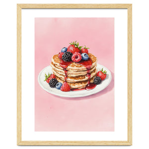 Berry Pancakes – Watercolor Breakfast Food by neeteshdsgn