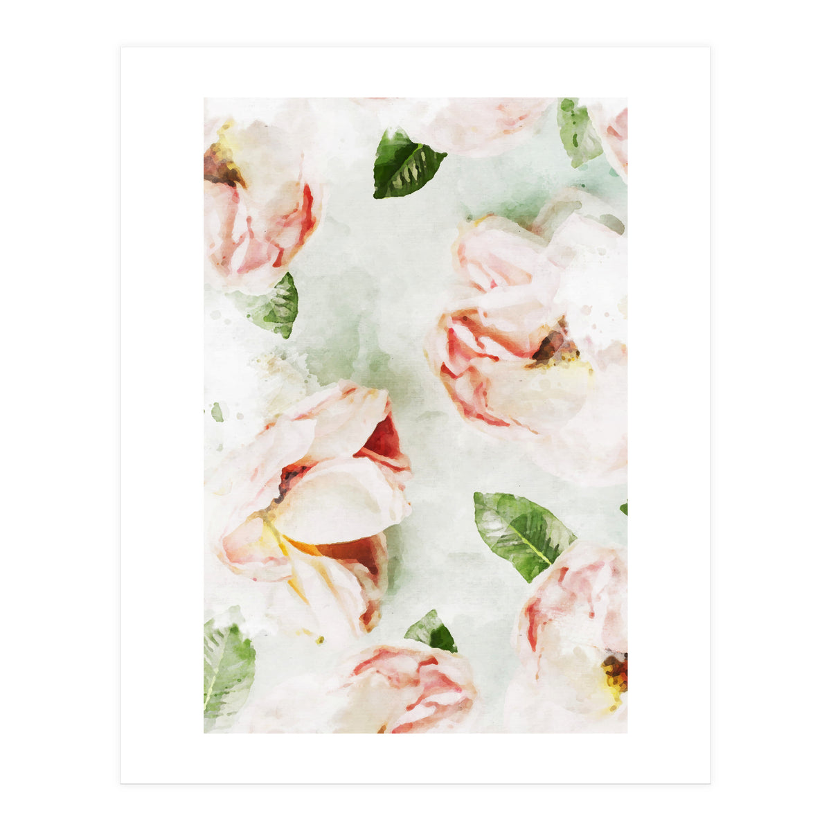 Roses & Foliage Watercolor (Print Only)