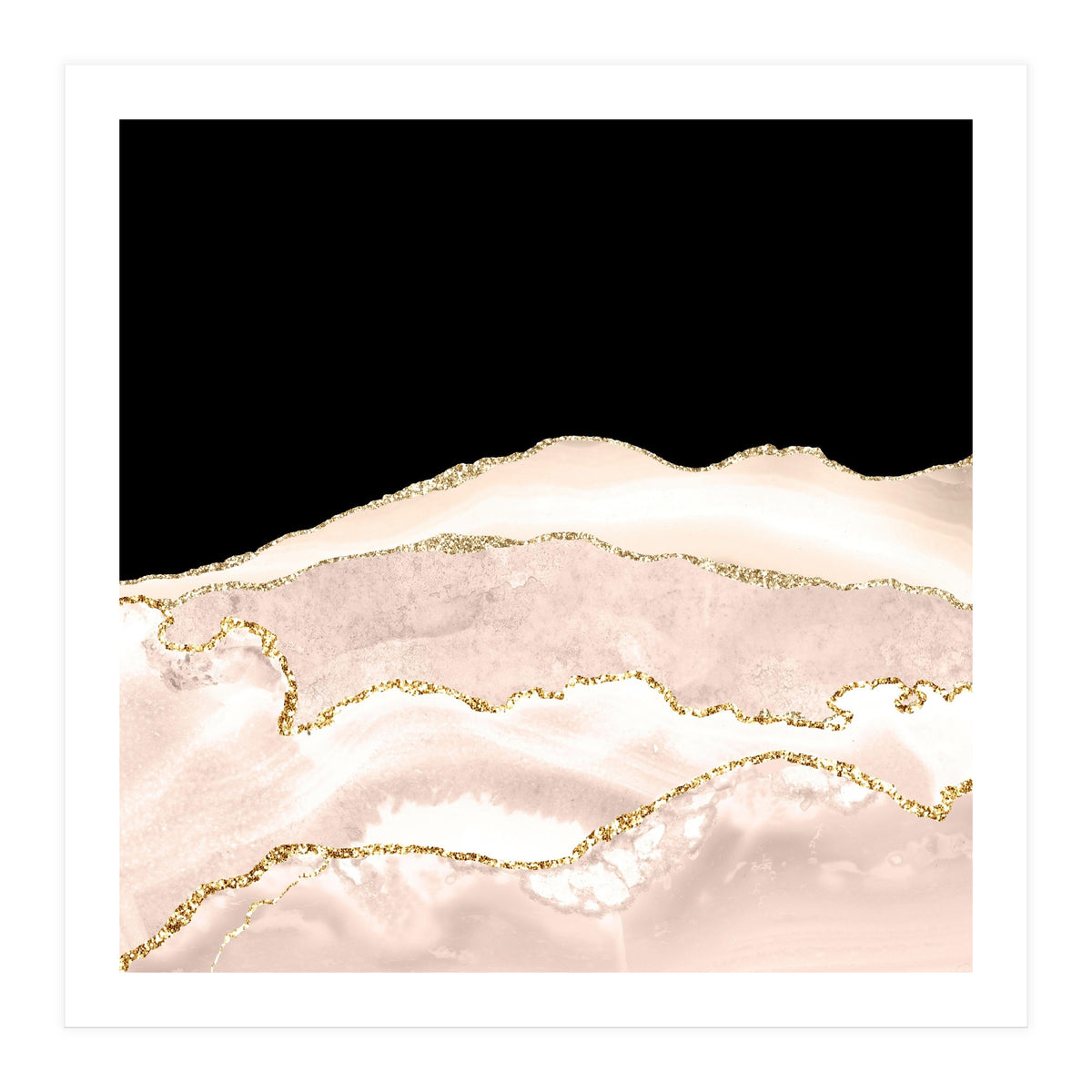 Ivory & Gold Agate Texture 03 (Print Only)