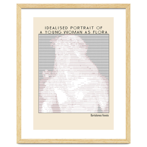 Idealised Portrait of a Young Woman as Flora – Bartolomeo Veneto (ascii art)