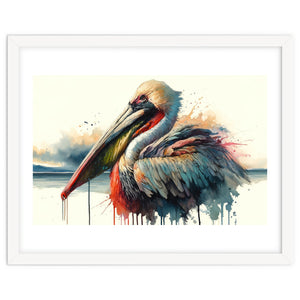 Coastal Pelican Portrait by Chromatic Fusion Studio