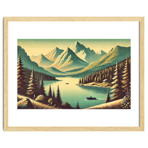 Vintage Alpine Lake Poster by Chromatic Fusion Studio