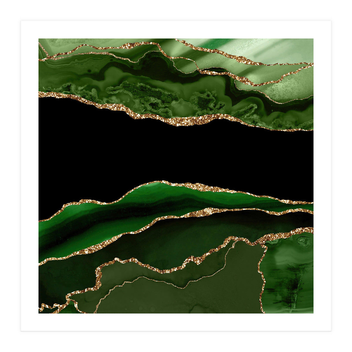 Green & Gold Agate Texture 11 (Print Only)