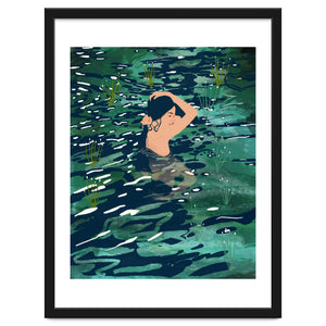 The Birth Of A Lake, Wild Nature Landscape Painting, Bohemian Woman Free Spirit by 83 Oranges