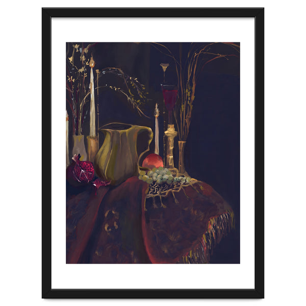 Dark Baroque Table still life moody still life oils
