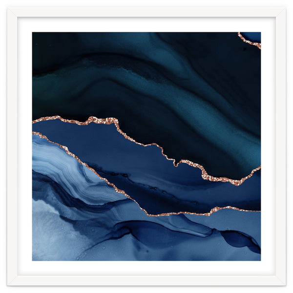 Navy & Rose Gold Agate Texture 12