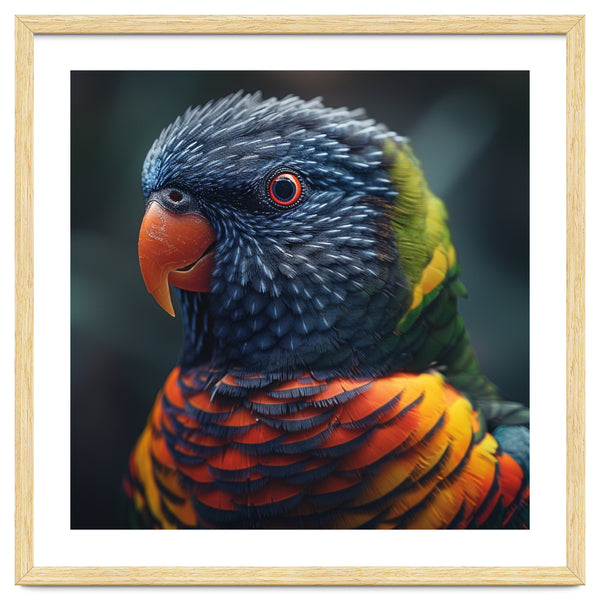 Rainbow Lorikeet Parrot Close Up Portrait