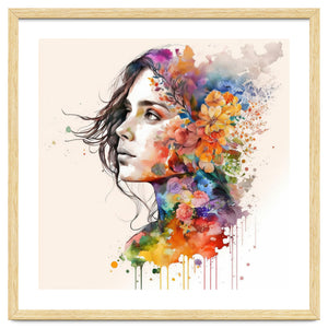 Quiet Muse In Watercolor Blooms by Chromatic Fusion Studio