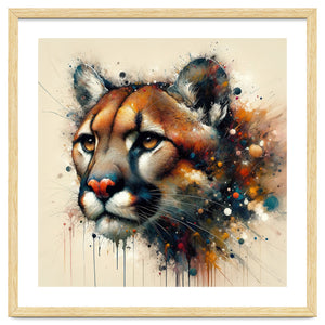 Watercolor Cougar Portrait by Chromatic Fusion Studio