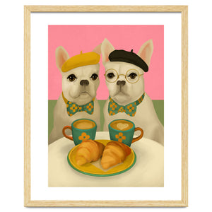 French Bulldogs At Breakfast Café by Branka Kodžoman
