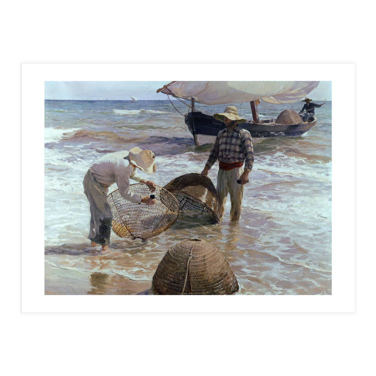 'Valencian Fishermen', 1895, Oil on canvas, 65 x 87 cm. (Print Only)