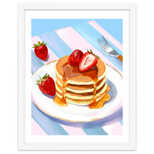 Handpainted Pancakes and Strawberries oil painting by heaventrain