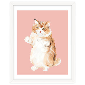 Ms Purrlington Handpainted fluffy cat oil painting by heaventrain