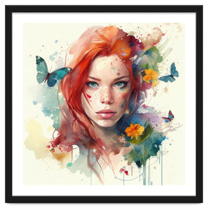Red Hair Butterfly Light by Chromatic Fusion Studio