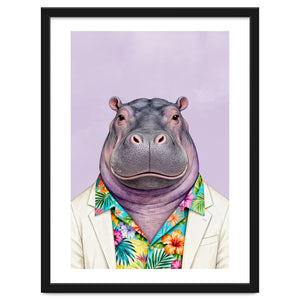 Hippopotamus in Gangster Havana Shirt by neeteshdsgn