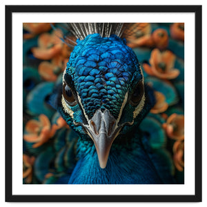 Close Up Portrait Of A Peacock Head by Rizwana Khan
