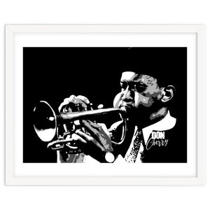 Don Cherry American Jazz Trumpeter in Grayscale by taurungka
