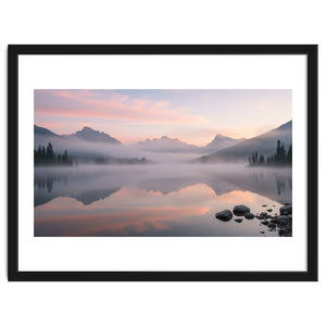 Misty Morning Reflection: Serene Alpine Lake by artistic
