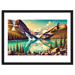 Vintage Lake Louise Banff Poster, Canada by Chromatic Fusion Studio