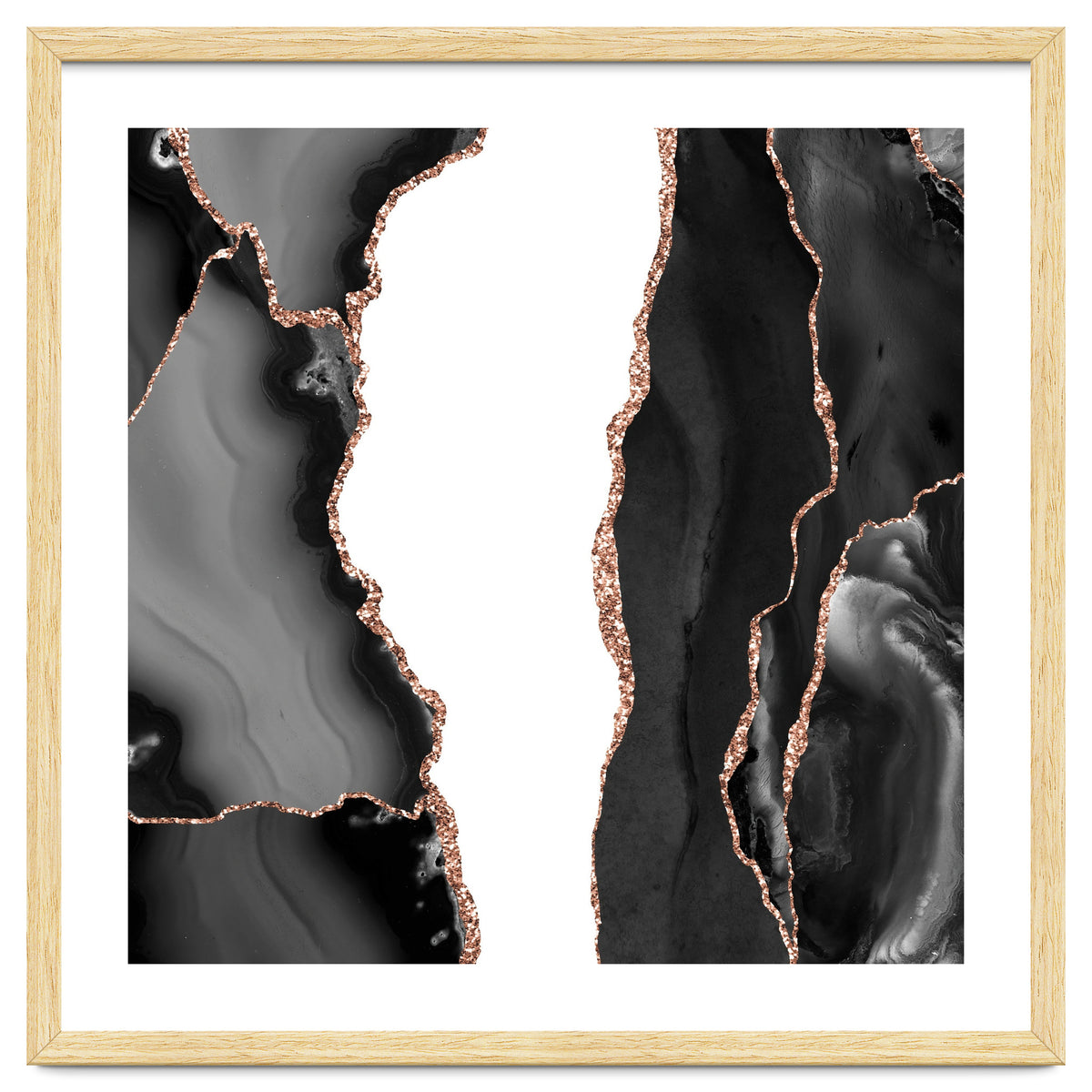 Black & Rose Gold Agate Texture 07