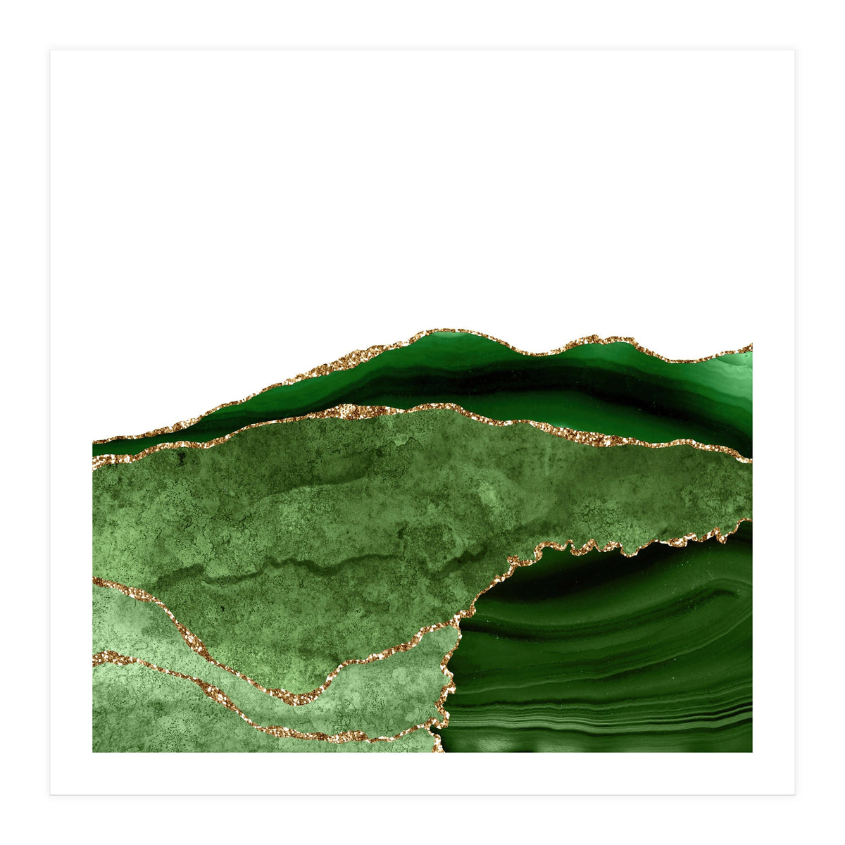 Green & Gold Agate Texture 28 (Print Only)