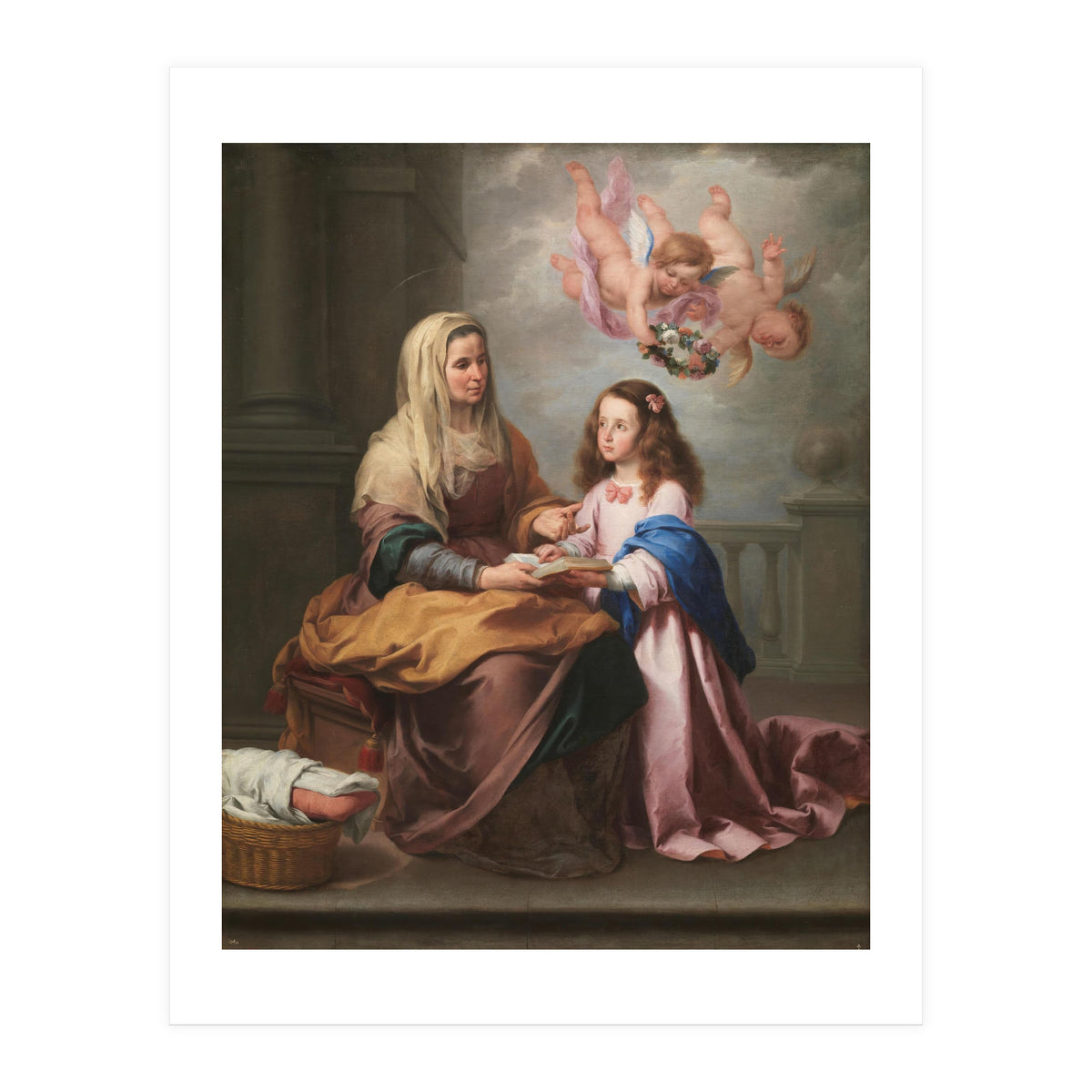 Bartolomé Esteban Murillo / 'Saint Anne with the Virgin', ca. 1655, Spanish School. VIRGIN MARY. (Print Only)
