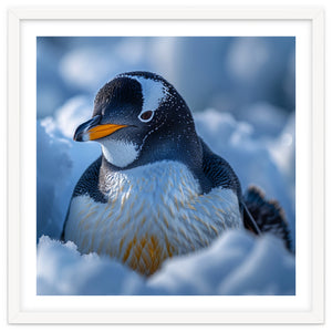 Gentoo Penguin In Its Natural Snowy Habitat by Rizwana Khan