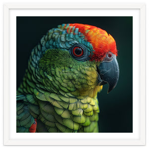 Close Up Colorful Parrot Bird Feather by Rizwana Khan