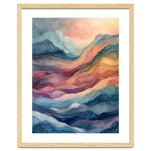 Abstract Fluid Mountain Landscape Art by artistic