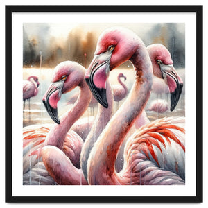 Watercolor Flamingos by Chromatic Fusion Studio