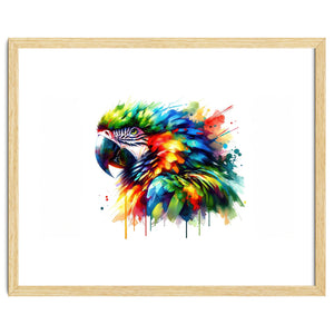 Vibrant Tropical Parrot Portrait by Chromatic Fusion Studio