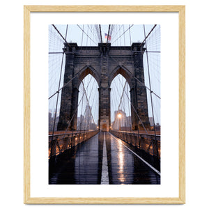 Brooklyn Bridge, USA, Moody NYC Architecture, Rainy Urban Photography by neeteshdsgn