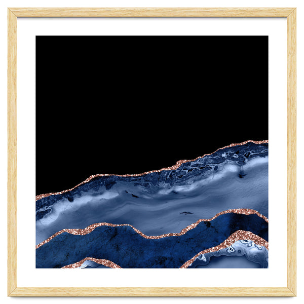 Navy & Rose Gold Agate Texture 17