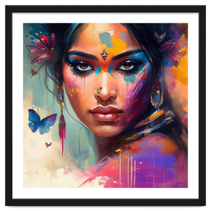 Butterfly Aura Hindu Portrait by Chromatic Fusion Studio