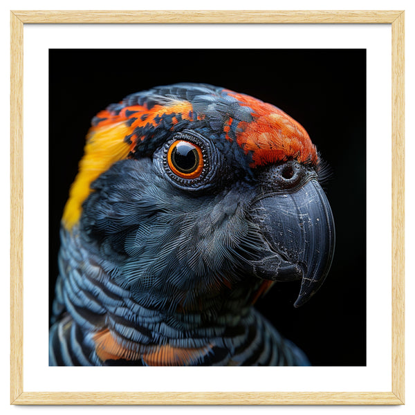 Close Up Of A Colorful Parrot Bird's Head
