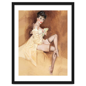 Late Portrait Of Sexy Pinup Secretary Woman by Hermes