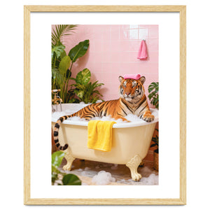 Leopard in Bathtub, Surreal Bathroom Scene by neeteshdsgn