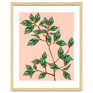 Peach Fuzz Botanical, Nature Blush Plants Illustration, Eclectic Color Of The Year 2024, Bohemian Leaves Vintage by 83 Oranges
