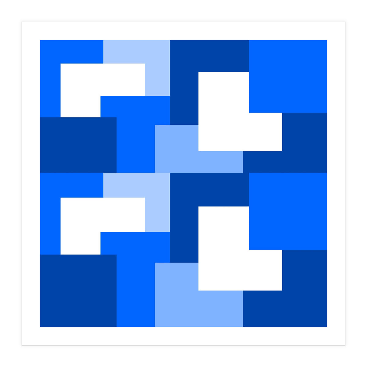 Blue Abstract Square Tiles (Print Only)
