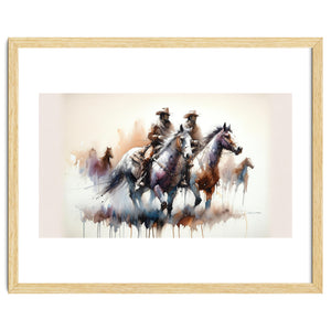 Cowboy Riders On Horses by Chromatic Fusion Studio