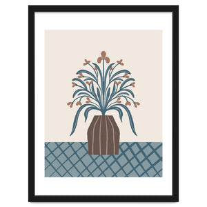 Earthy Modern Vase with Florals by Wackapacka