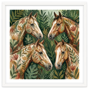 Majestic Floral Horses by Mmartabc