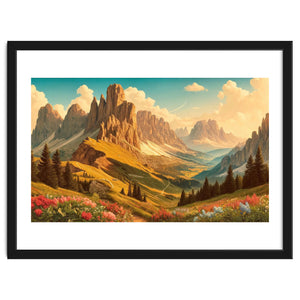 Vintage Dolomites Poster, Italy by Chromatic Fusion Studio
