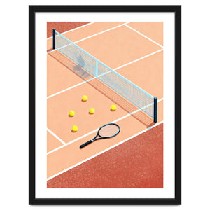 Tennis Court Art, Tennis Racket Illustration, Modern Sports Design by neeteshdsgn