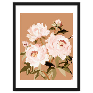 Blush Peony Painting, Floral Wall Art, Neutral Flower Print, Peony Art by heaventrain