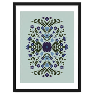 Flowers And Bows Blue And Green by Wackapacka