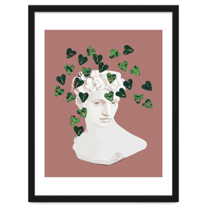 Roman Planter, Plant Pot, Botanical Nature Victorian Statue Face, Eclectic Bohemian Plant Lady Illustration by 83 Oranges
