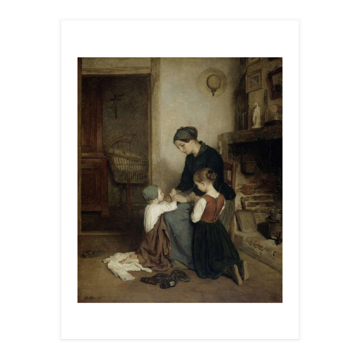 The Evening Prayer. Dating: 1857. Measurements: h 46.5 cm × w 38.5 cm; d 6.4 cm. (Print Only)